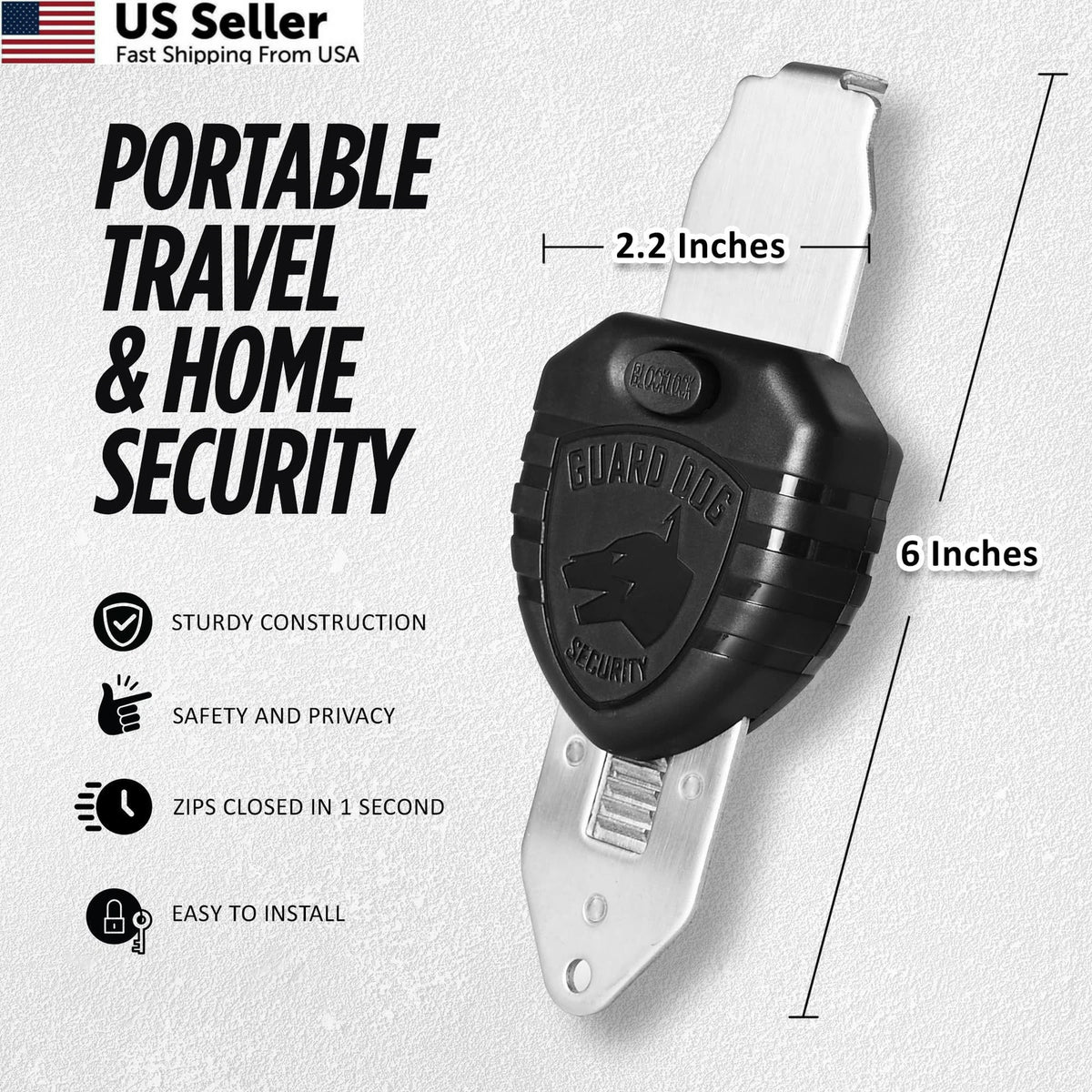 Portable Door Lock for Hotel Security (1 Pack)