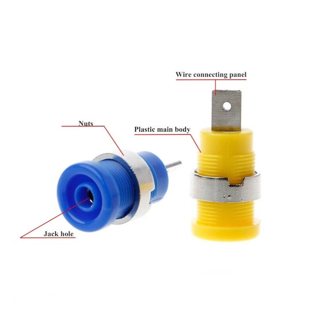 20X 4mm Banana Jack Female Panel Mount Socket Adapter - 5 Colors