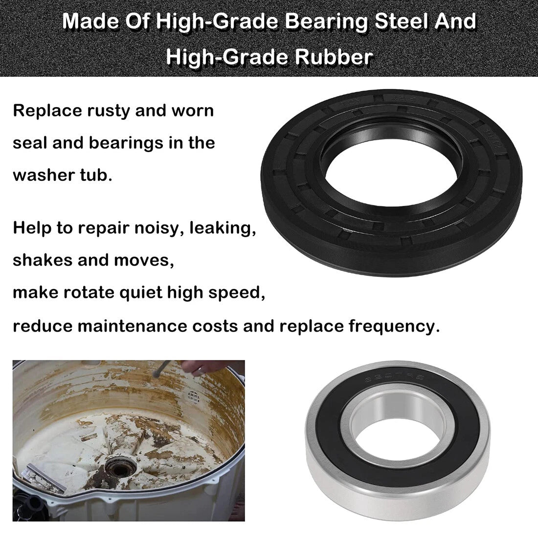 Washer Seal & Bearing Replacement Kit for DC62-00156A 6601-002637 6601-000148