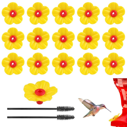 16 Pieces Hummingbird Feeders Replacement Flowers Yellow