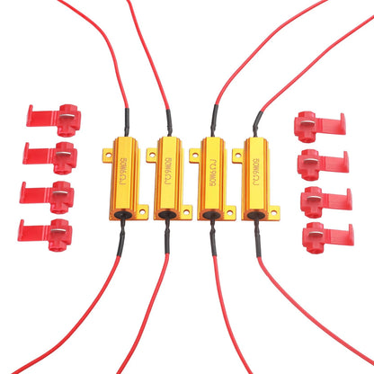 Set of 4 Load Resistors for LED Bulbs - Fix Hyper Flash Turn Signal