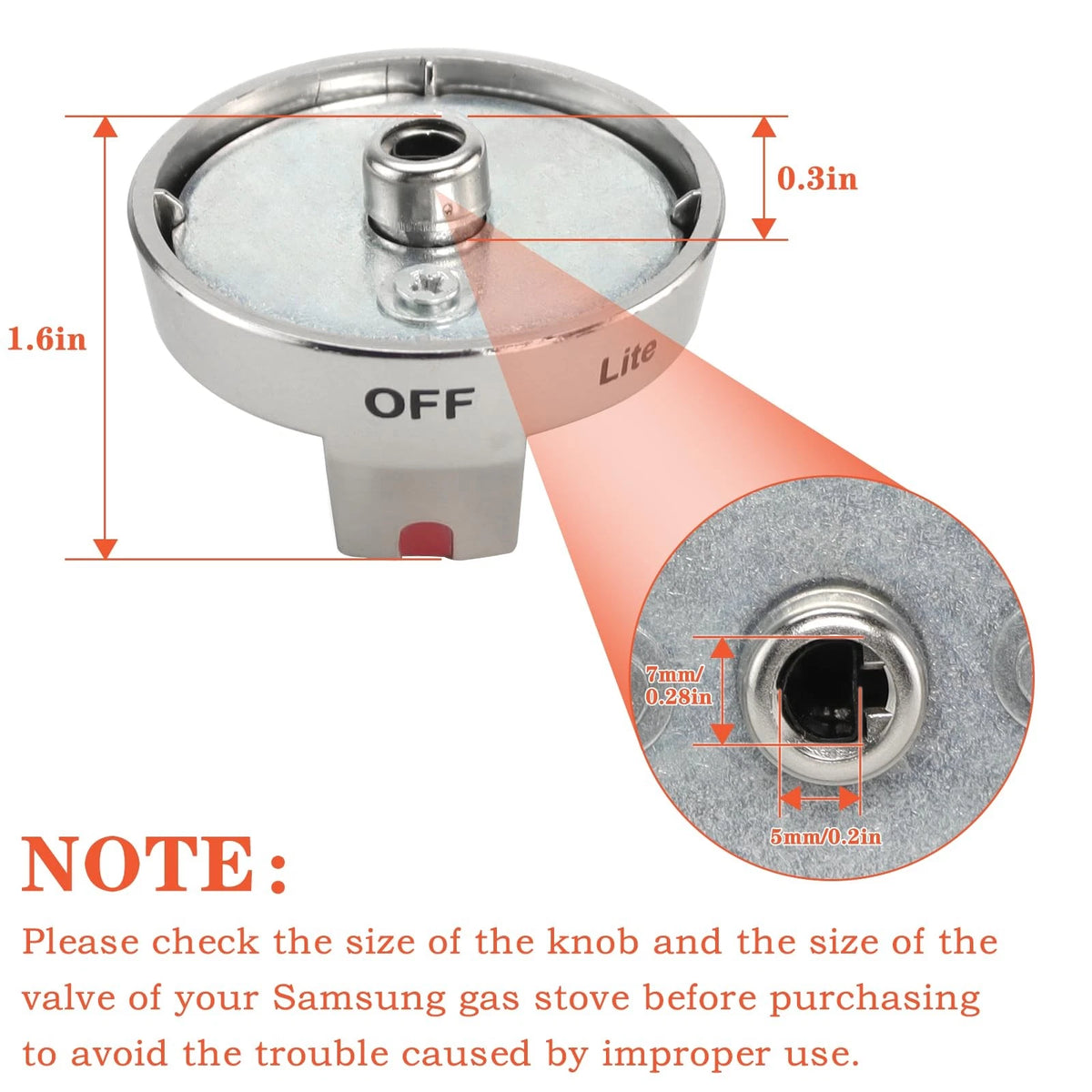 Stove Knobs Replacement for Silver (DG64-00473A)