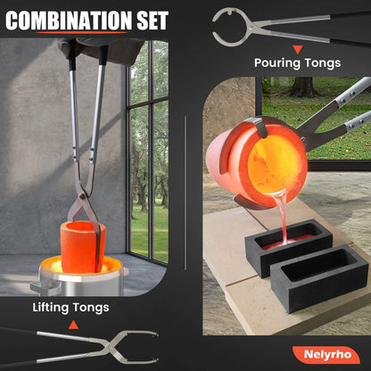 6 Crucible Tongs Set for Lifting and Pouring