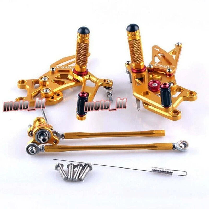 2X Adjustable Rearsets Foot Pegs for Honda CBR600RR (2007–2017) Gold