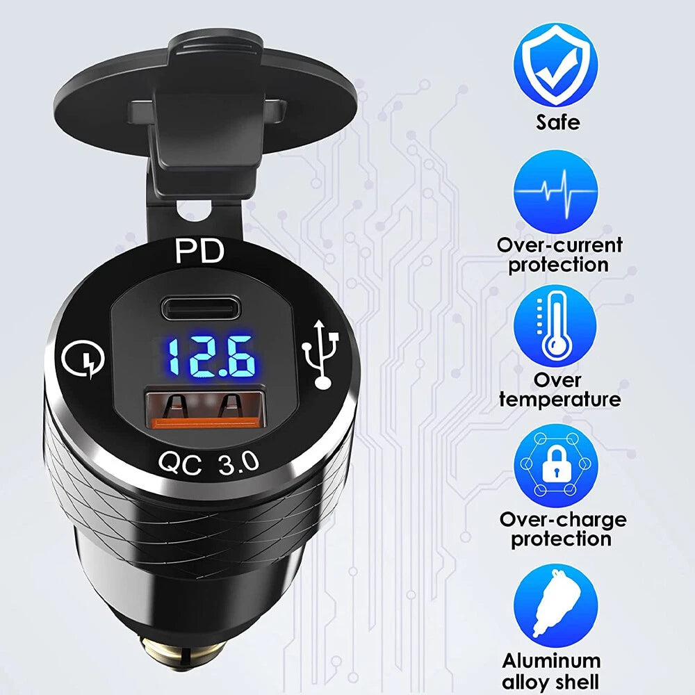 Dual USB Charger for BMW Motorcycle (Hella DIN Plug Socket Adapter)