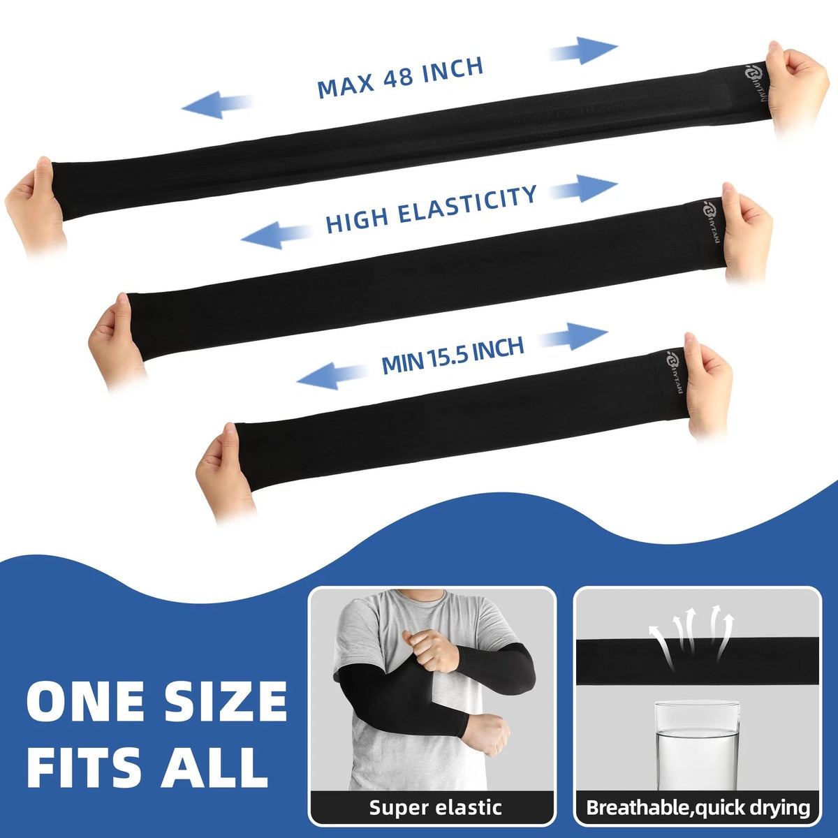 6 Pairs Cooling Compression Arm Sleeves - Black, Dark Gray, Green