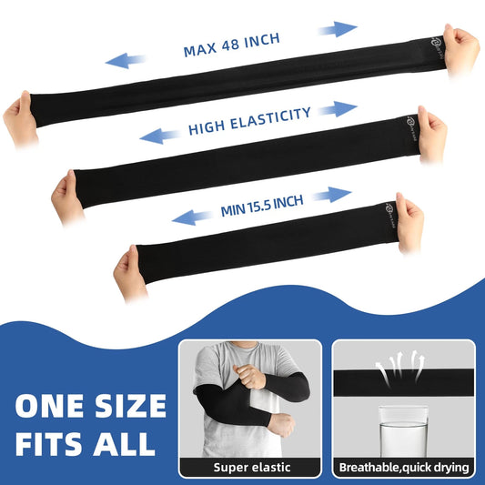 6 Pairs Cooling Compression Arm Sleeves - Black, Dark Gray, Green