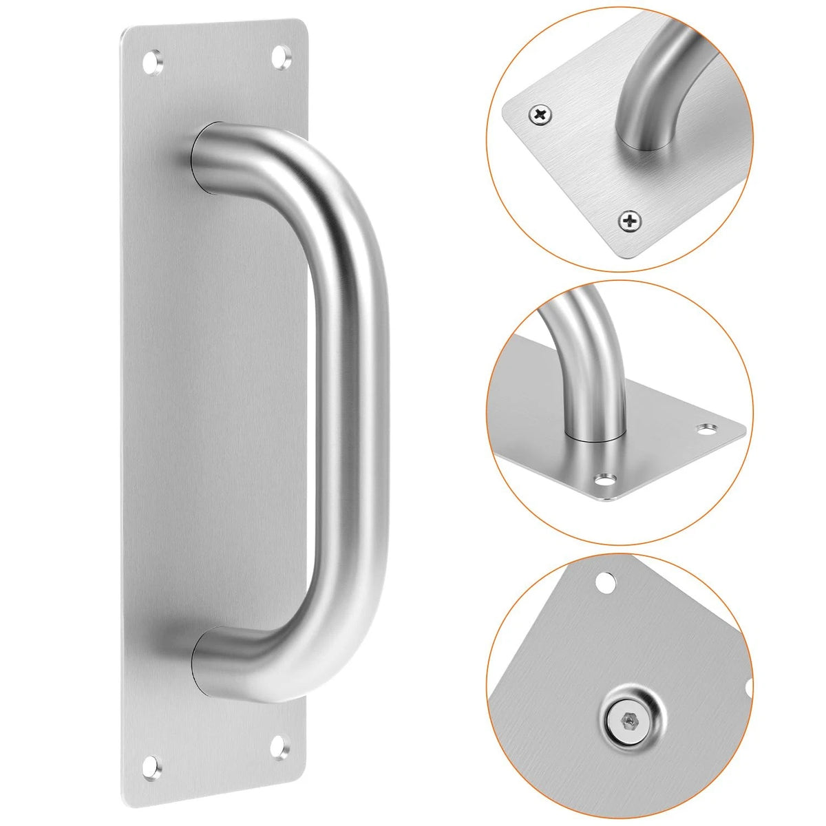 2X Pull Push Door Plate Handle 8" for QWORK