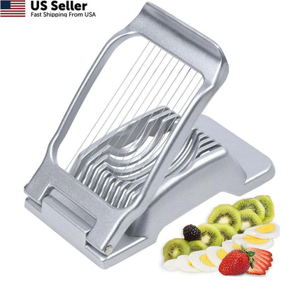 Egg Slicer for Hard Boiled Eggs (Heavy Duty, Silver)