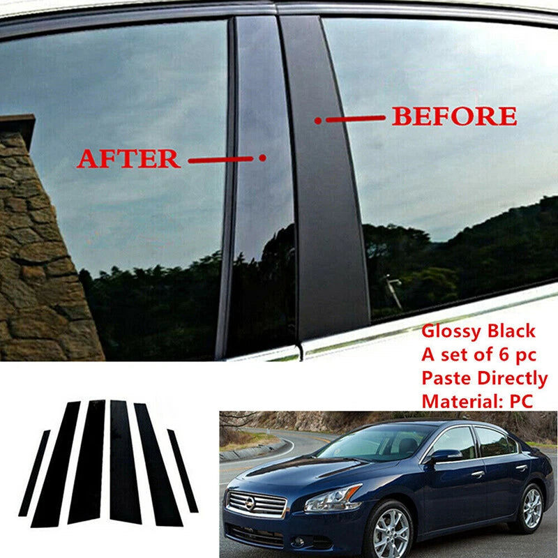 Glossy Black Pillar Posts Window Sticker Cover for Nissan Maxima (2009–2015)