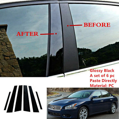 Glossy Black Pillar Posts Window Sticker Cover for Nissan Maxima (2009–2015)