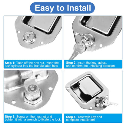 Truck Tool Box Lock Replacement for (1 Pack, Silver)