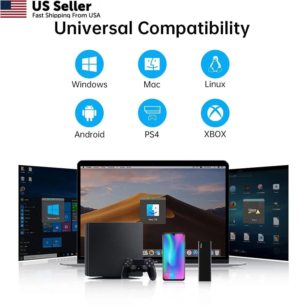250GB Portable SSD for USB 3.2 Gen 2 Type-C (10 Gbps)