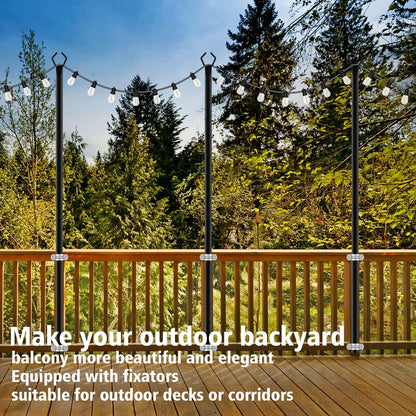 4 Pack String Light Poles for Outdoor Use (10Ft)