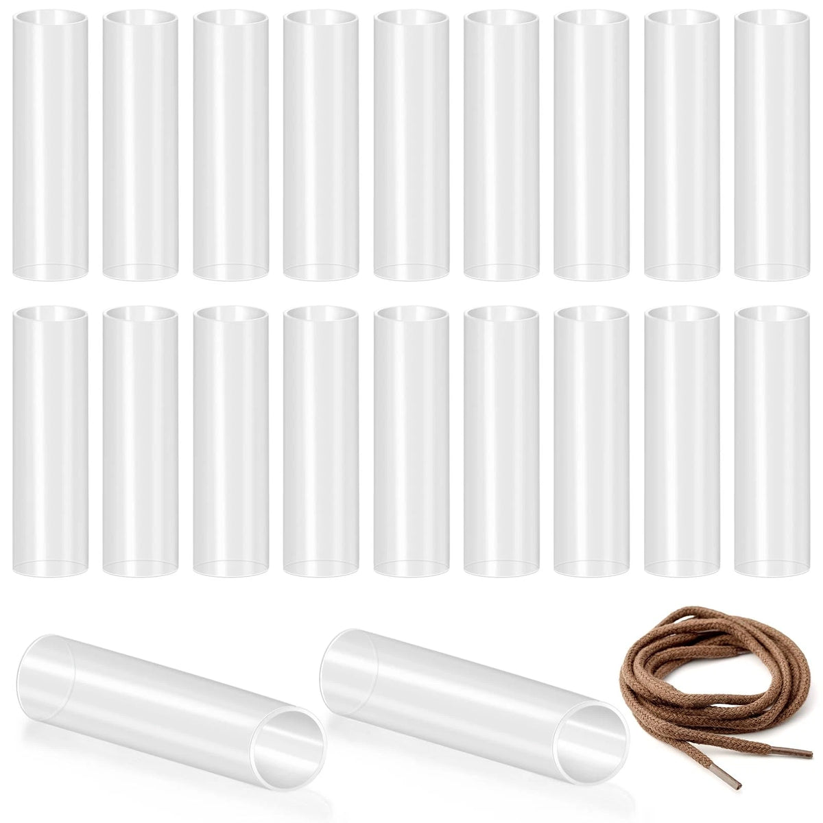 20pcs Aglets for Shoelaces - Clear 0.2 Inch Tips