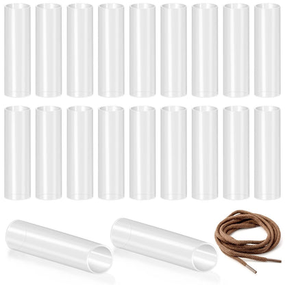 20pcs Aglets for Shoelaces - Clear 0.2 Inch Tips