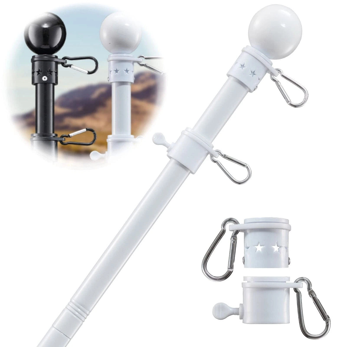 Flag Pole Holder for Outside House (5ft Heavy Duty Stainless)