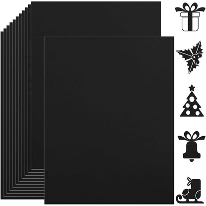 25 Sheets Black Cardstock Paper 8.5" x 11"