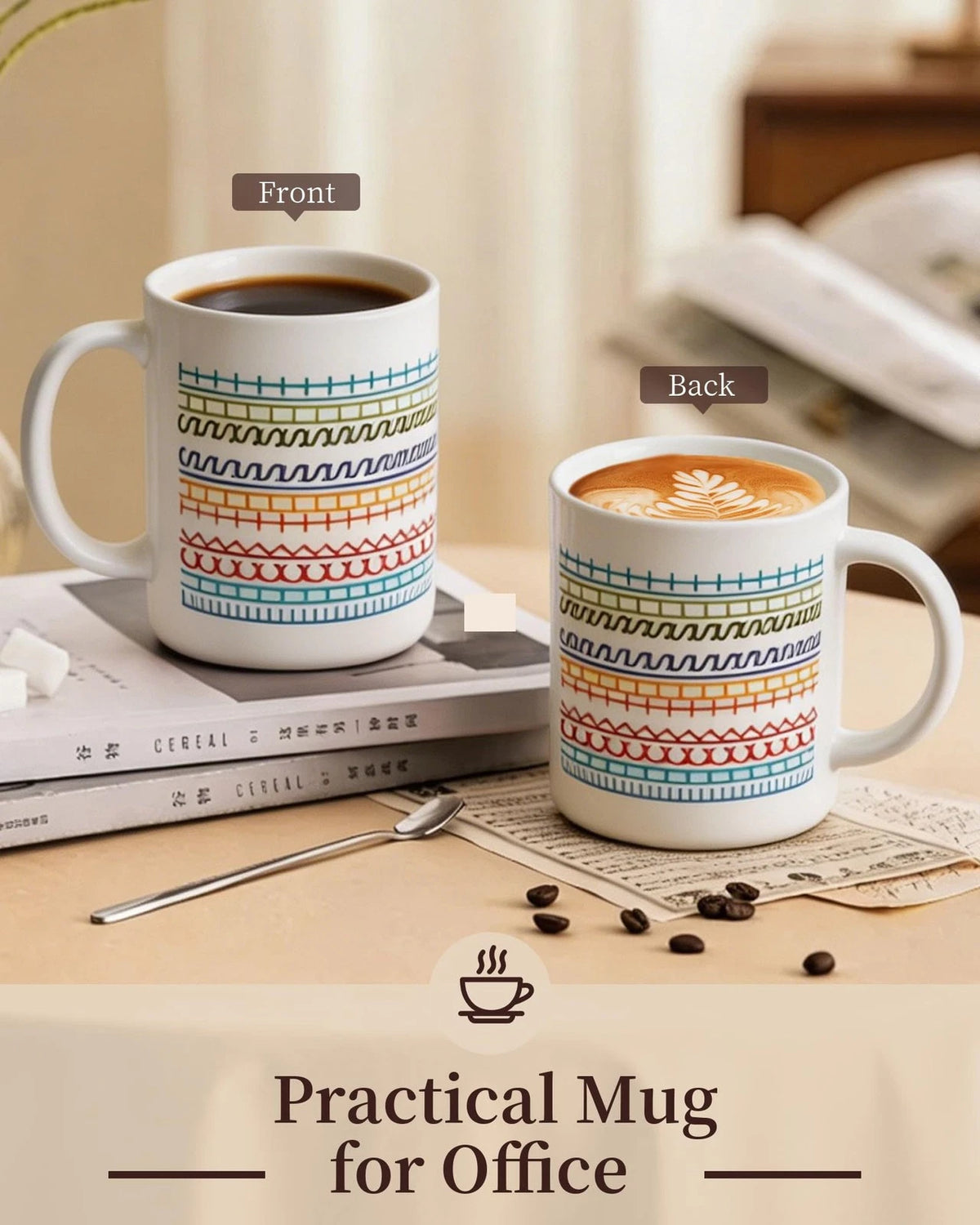15 oz Ceramic Coffee Mug for Hidden Message (Funny, Rainbow)