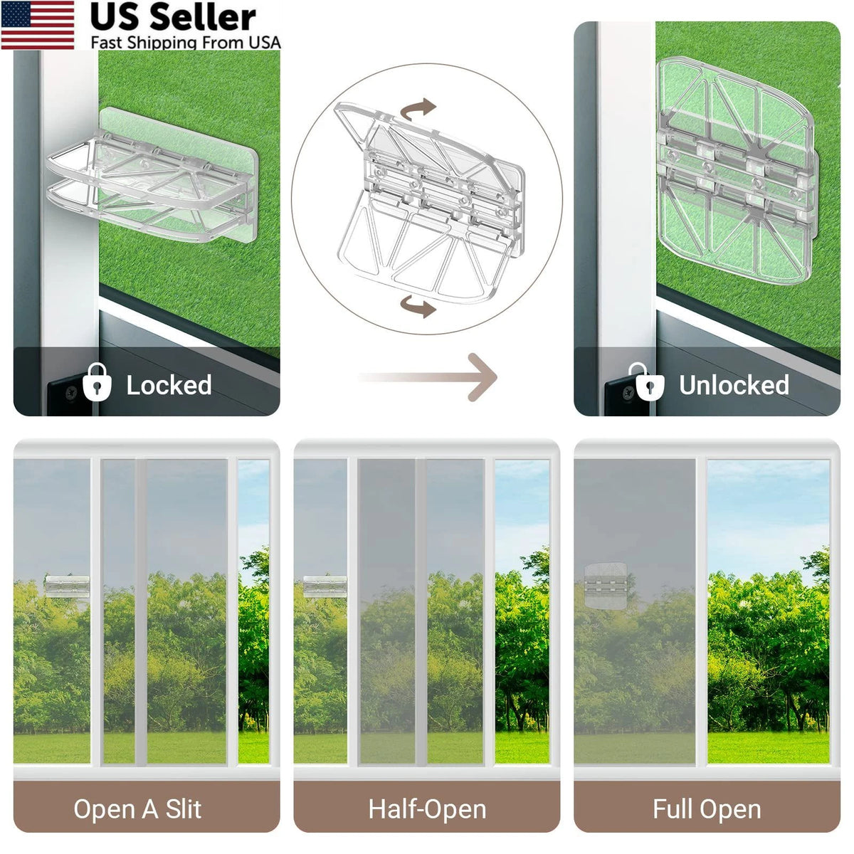 Sliding Door Lock for Glass Windows - 2 Pack
