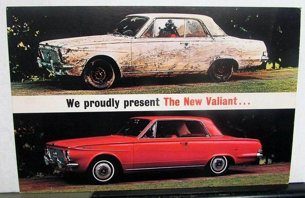 1963 Valiant Dealer Postcard Promotional Sales Introduction