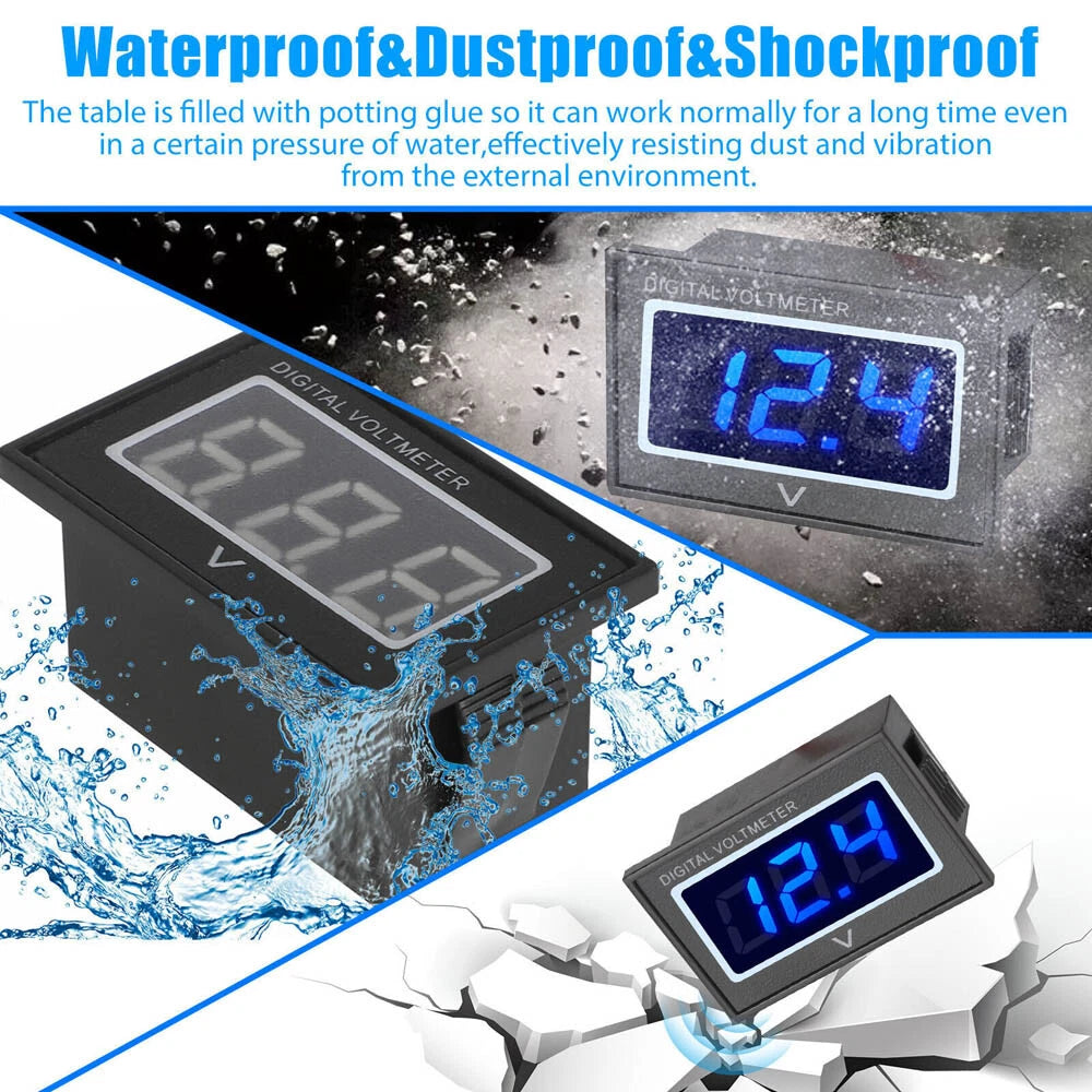 2Pcs LED Digital Volt Meter Battery Gauge for Golf Cart (Club Car, EZGO, Yamaha)