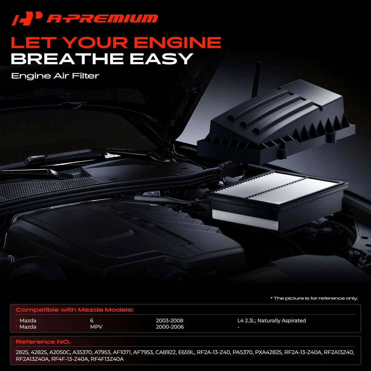 2X Engine Air Filter for Mazda 6 (2003–2008) AF7953 A2050C A7953
