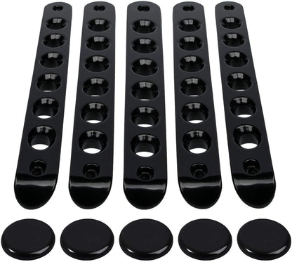 5X Door Grab Handle Cover + Push Button Knobs Trim for Jeep Wrangler JK (2007–2018)