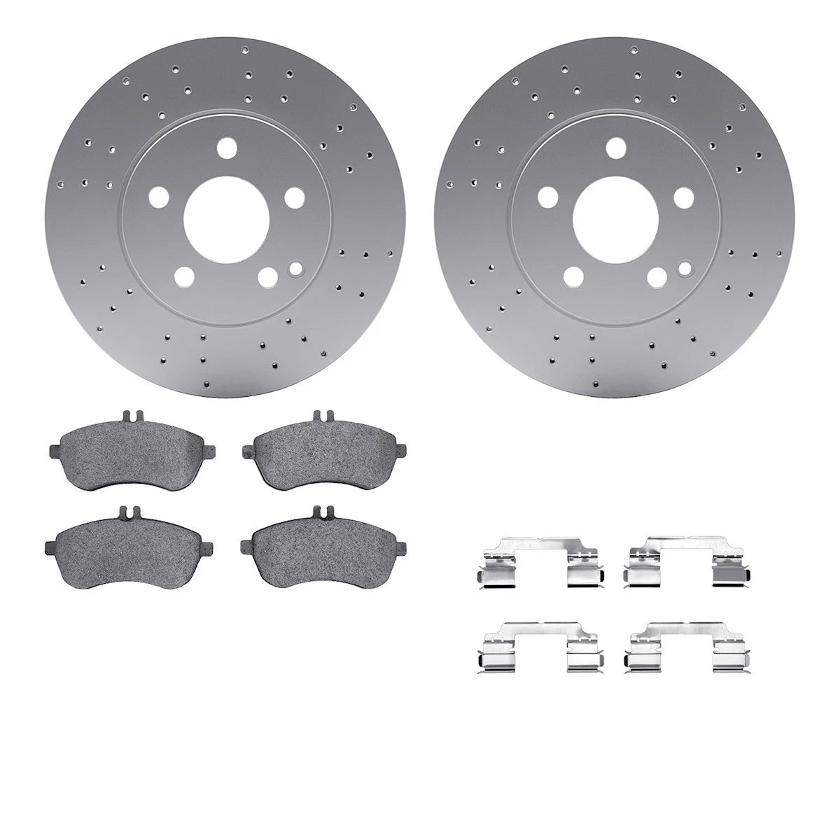 2X Brake Disc and Pad Kit for Mercedes-Benz SLK250 (2008–2015) WDTH1-63051