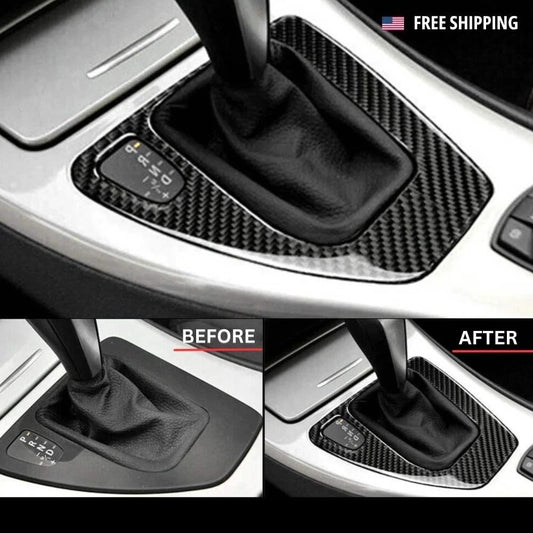 Carbon Fiber Gear Shift Panel Cover for BMW 3 Series E90 E92 E93 (2005–2012)
