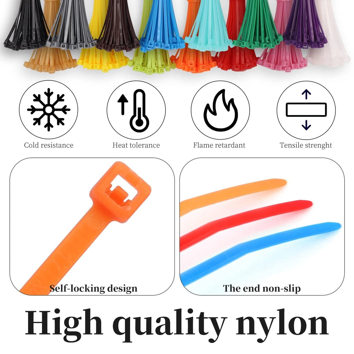 700 Pcs Mixed Colored Zip Ties for Various Applications (4 Inch)