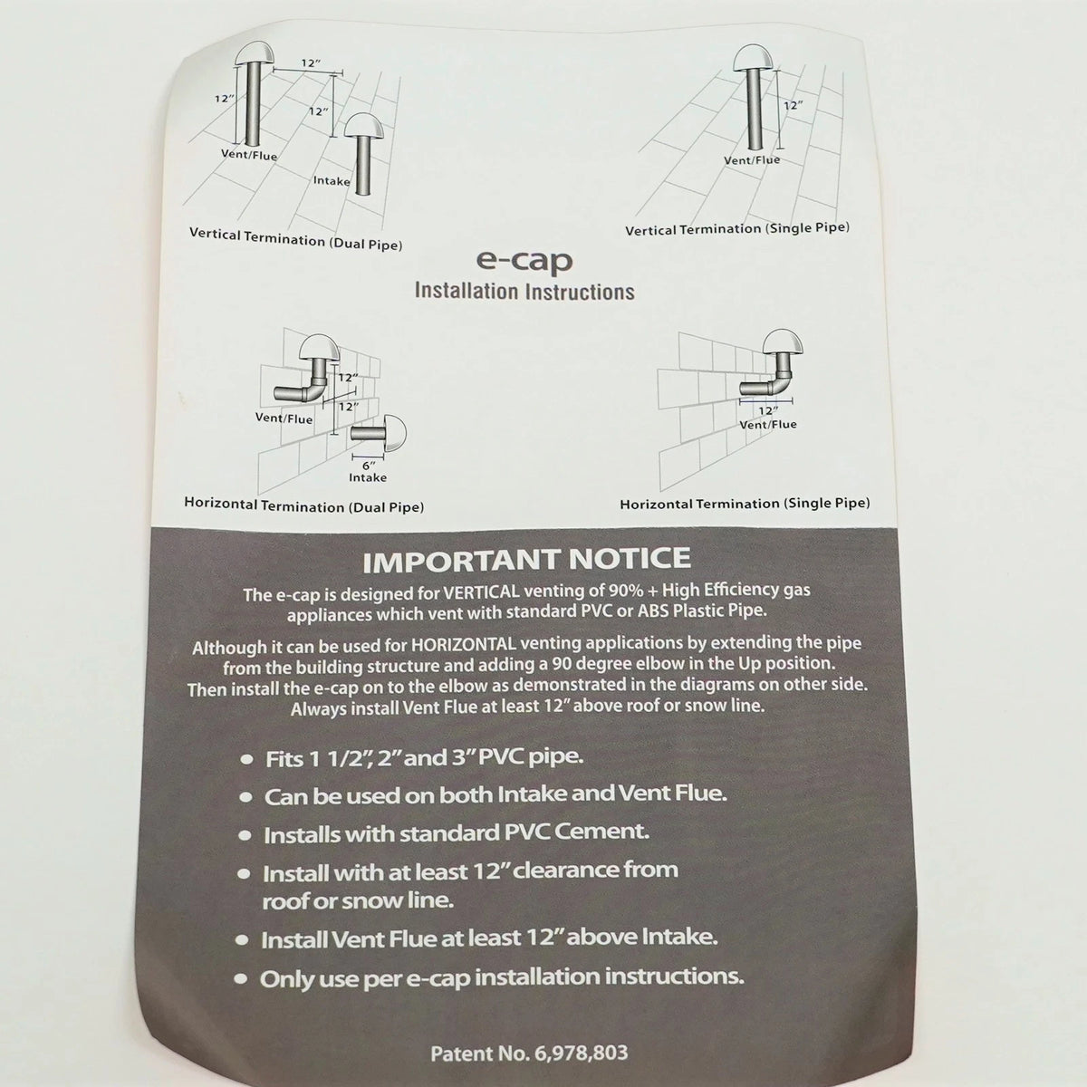 PVC Flue Pipe Rooftop Vent Cap for ECAP321