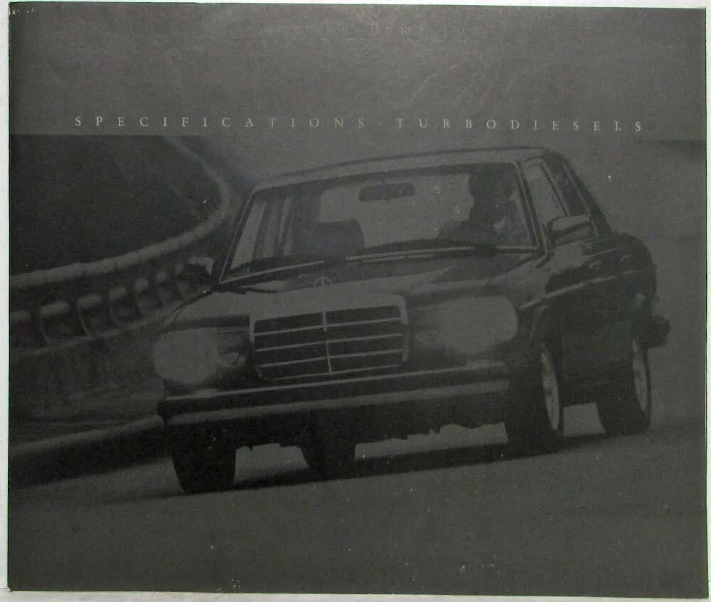 Specifications Folder for 1985 Mercedes-Benz Turbodiesel