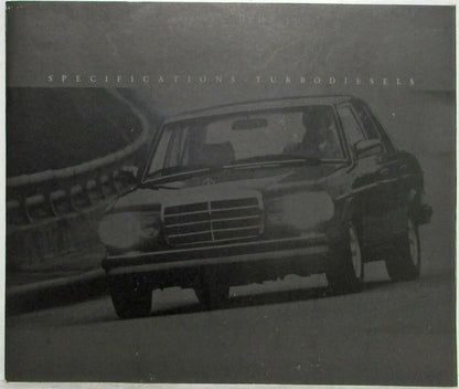 Specifications Folder for 1985 Mercedes-Benz Turbodiesel