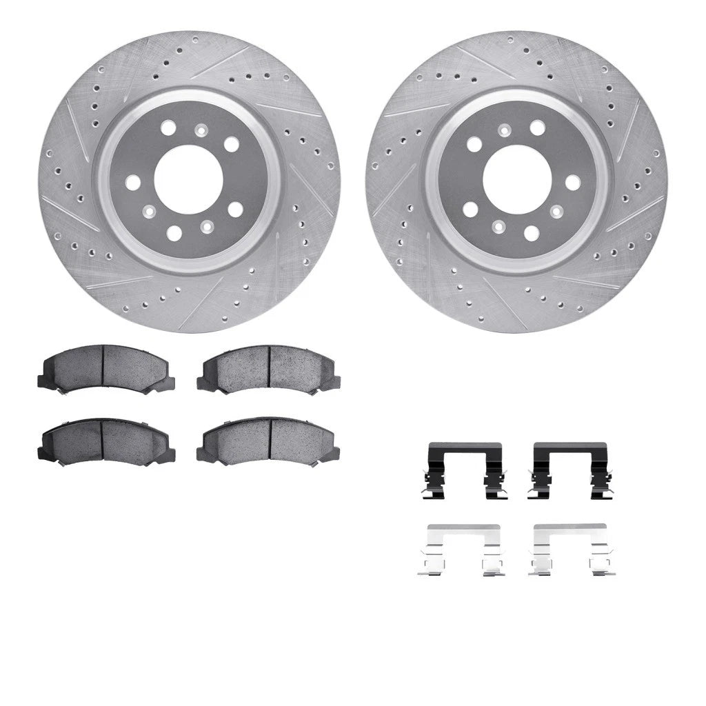 Set of 2 Drilled and Slotted Rotors for Buick Allure/LaCrosse (2008–2009) ALX-PAU-DF-7512-46014-CLA3