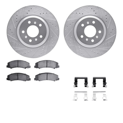 Set of 2 Drilled and Slotted Rotors for Buick Allure/LaCrosse (2008–2009) ALX-PAU-DF-7512-46014-CLA3