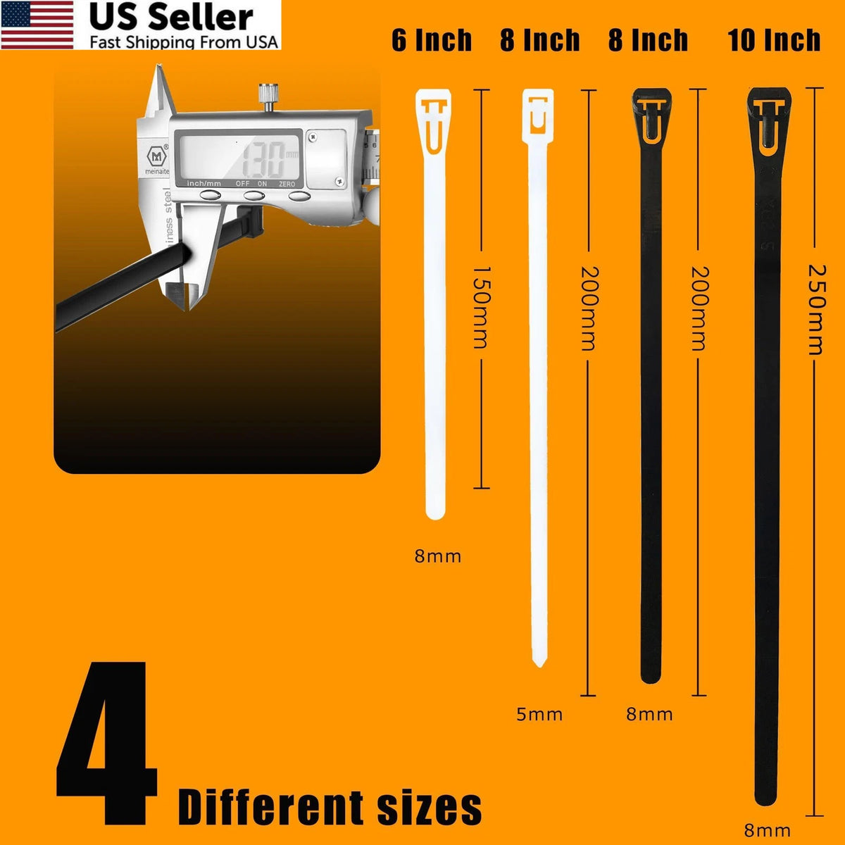 Reusable Zip Ties for Electrical Cable Management (No Specific Part Numbers)