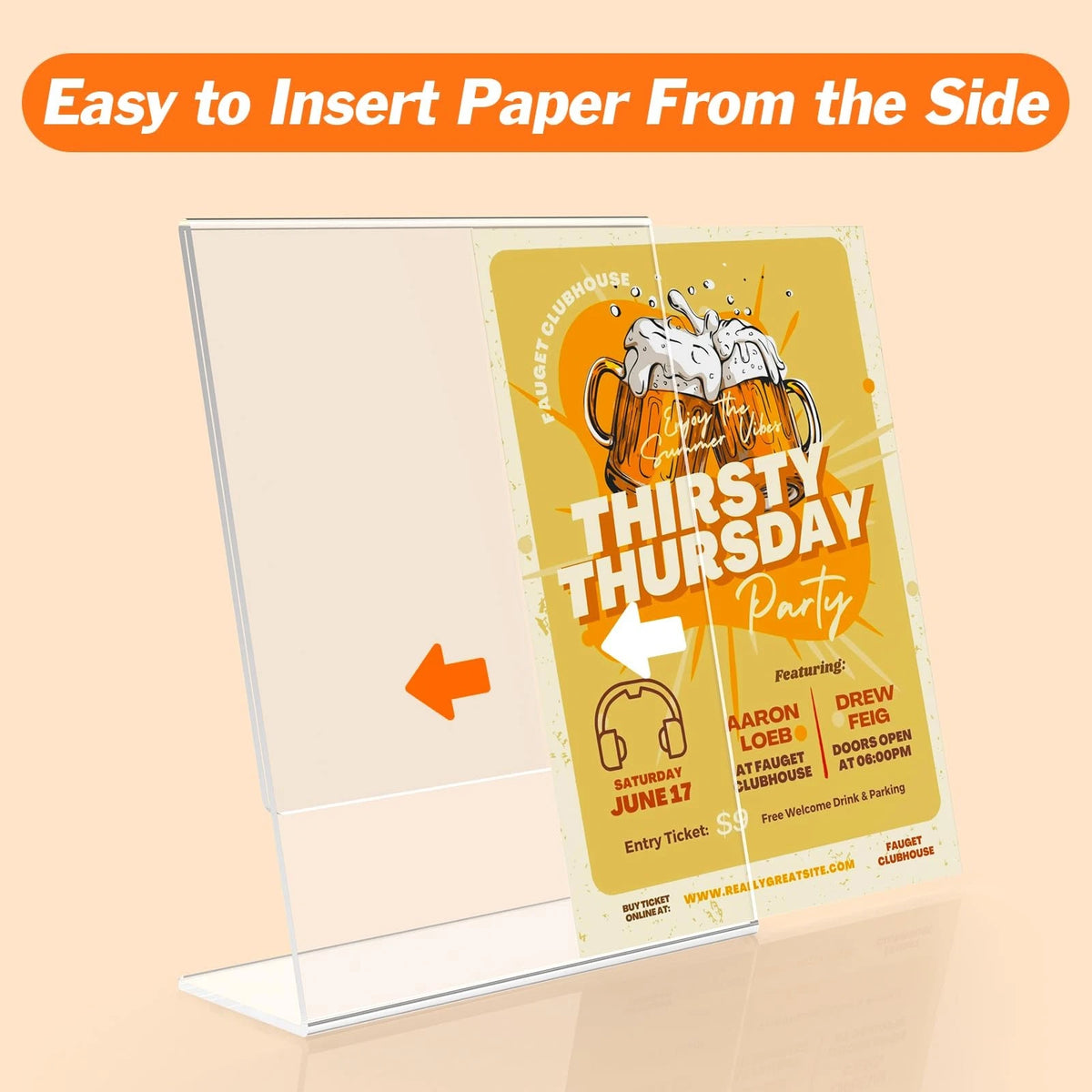 3 Pack Acrylic Sign Holder for