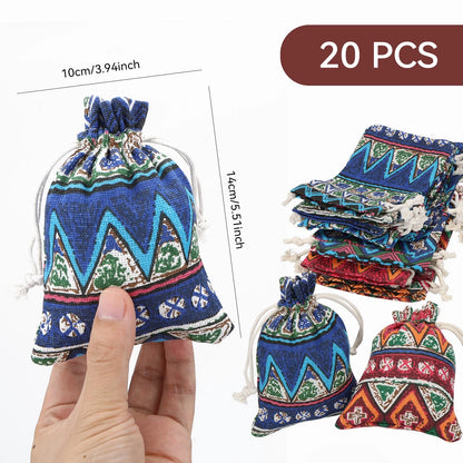 20PCS Drawstring Gift Bag Set for Party Wedding Holiday