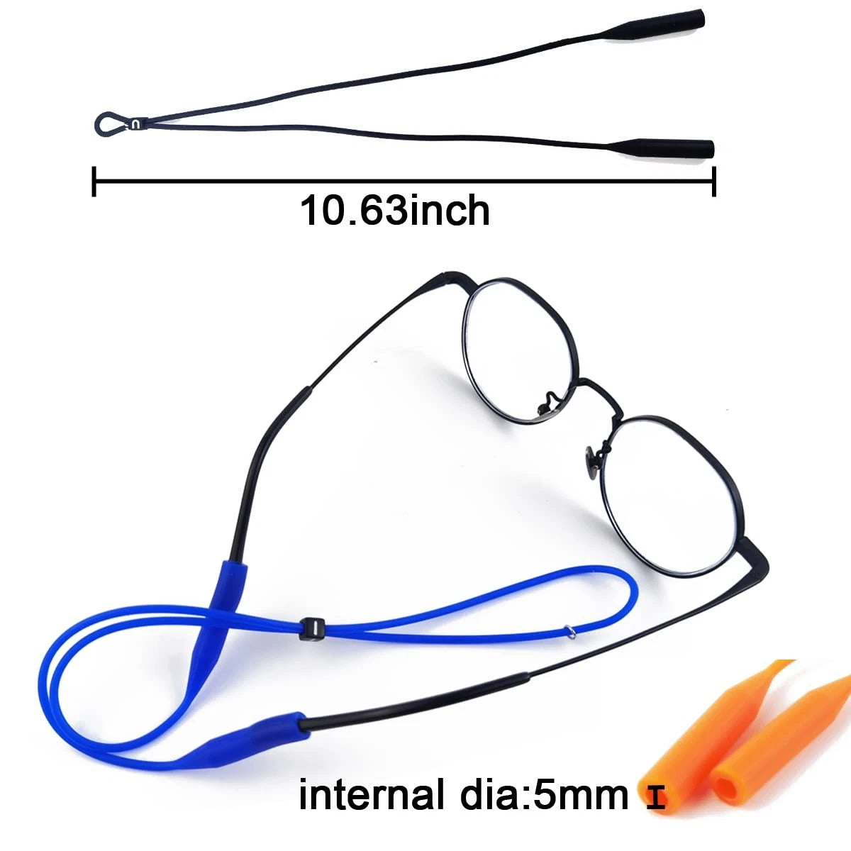 24PCS Adjustable Silicone Glasses Straps - Multicolored
