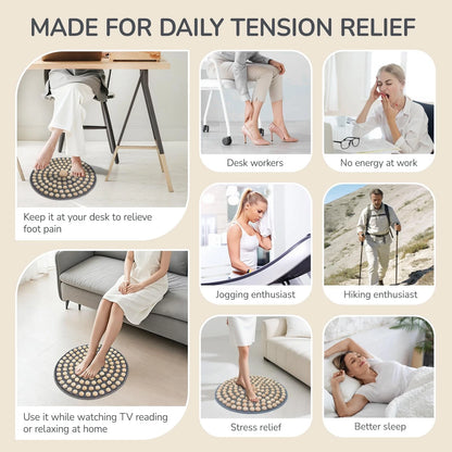 Wood Foot Acupressure Mat for Feet Relaxation (No Part Numbers)