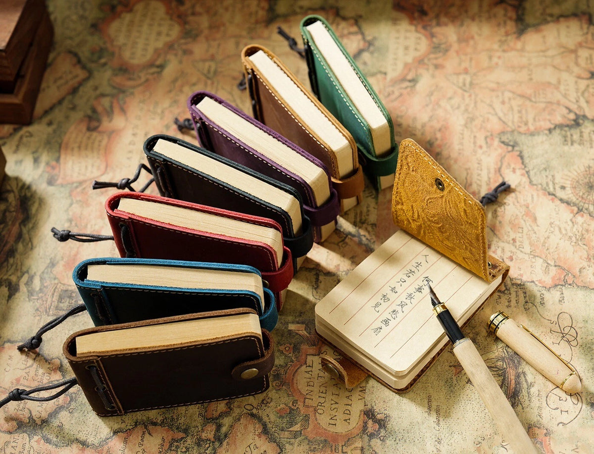 Vintage Leather Journal Notebook for Writing (Portable Pocket)