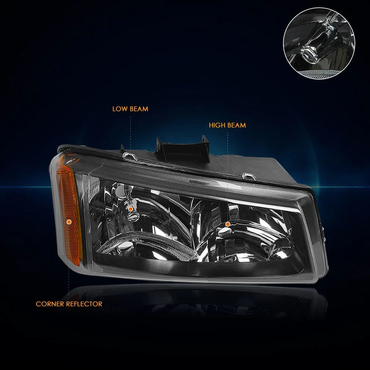 Amber Side Corner Headlight Lamp for 2003-2006 Chevy Silverado/Avalanche