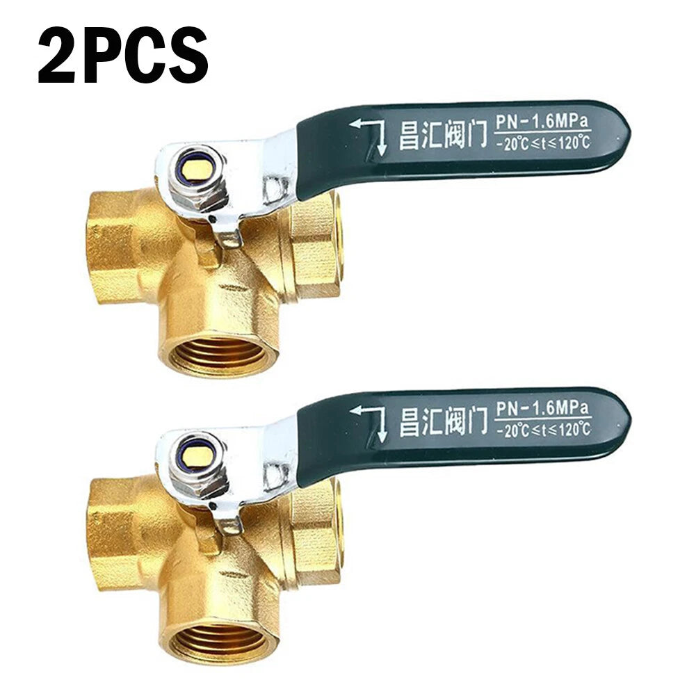 2PC 1/4'' G Female 3 Way Ball Valve (L-Port) Anti-Rust Fitting