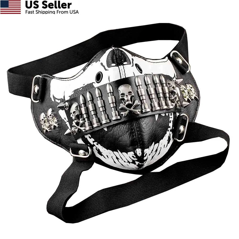 Mask for Custom Biker Style (One Size) - Black and White