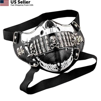 Mask for Custom Biker Style (One Size) - Black and White