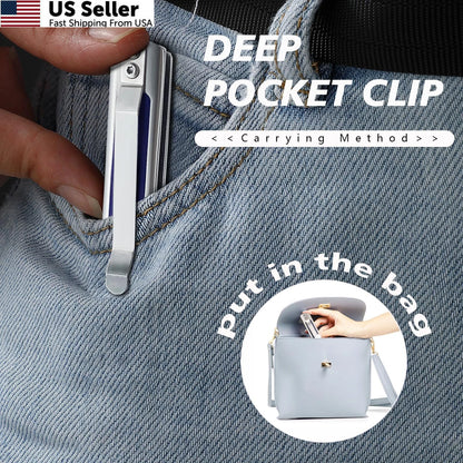 Folding Knife for Men 3.5 Inch Pocket Knife - Blue and Silver