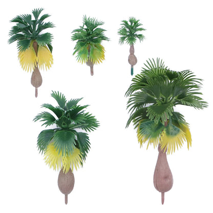 30Pcs Coconut Palm Trees for Model Train Layouts (Tropical Forest)