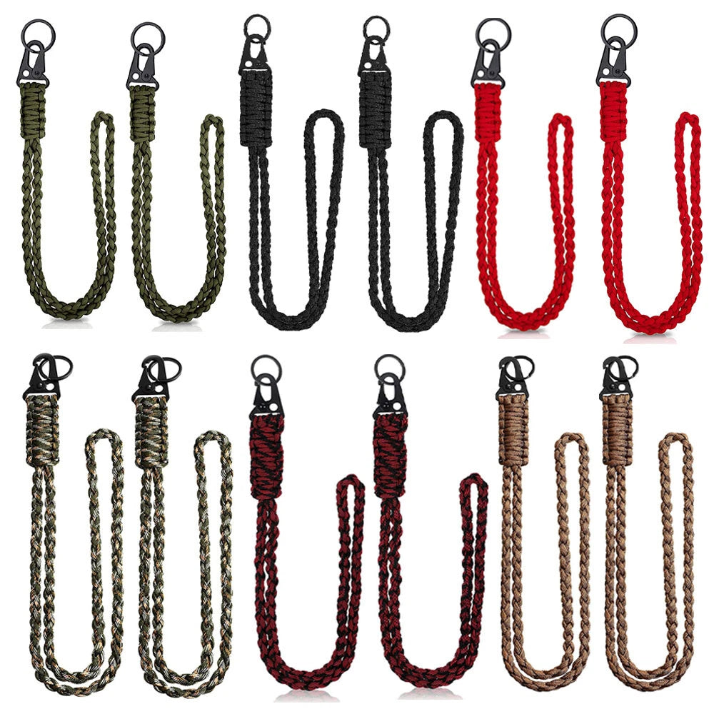 2Pcs Paracord Lanyard Whistles Strap for Keychain