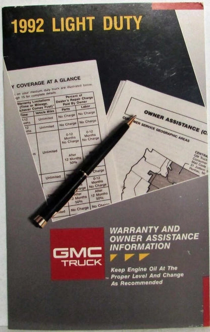 Warranty and Owner Assistance Information for GMC Truck and Chassis 1500-3500 (1992)